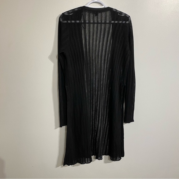 Guess sheer knit duster long sleeve slit hem sides sexy vacation wear - Picture 3 of 7